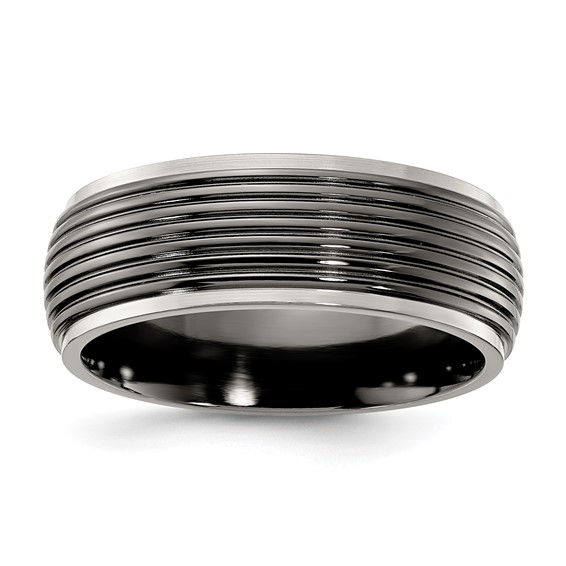 Titanium Black Ti Grooved Two-tone 8mm Band