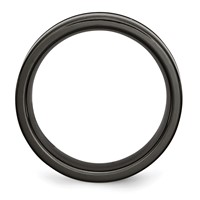 Titanium Black Ti Polished Blue Anodized 8mm Grooved Band view 2