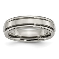 Chisel Titanium Polished 6mm Grooved Edge Band view 1