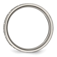 Chisel Titanium Polished Serenity Prayer Laser Design 8mm Flat Band view 2