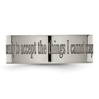 Chisel Titanium Polished Serenity Prayer Laser Design 8mm Flat Band view 3