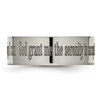 Chisel Titanium Polished Serenity Prayer Laser Design 8mm Flat Band view 4