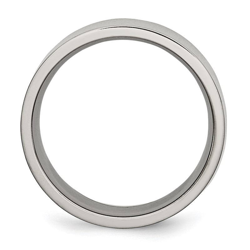 Chisel Titanium Polished 8mm Flat Band