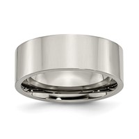 Chisel Titanium Polished 8mm Flat Band view 1
