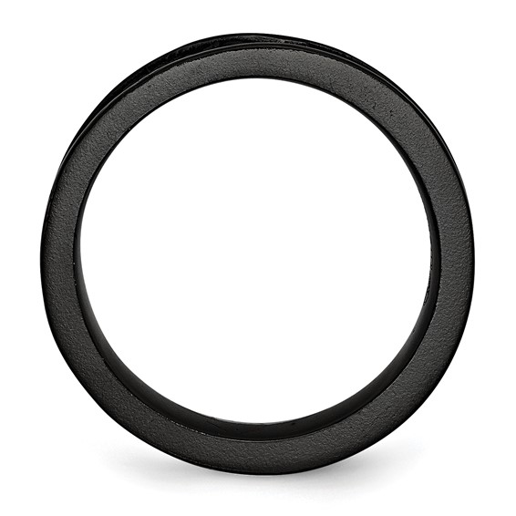 Titanium Black Ti Concave 6mm Polished Band