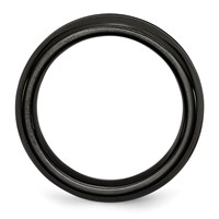 Titanium Black Ti Polished Rainbow Anodized 6mm Band view 2