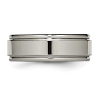 Chisel Titanium Polished 8mm Grooved Edge Band view 3