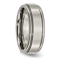 Chisel Titanium Polished 8mm Grooved Edge Band view 4