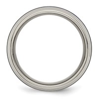 Titanium Polished Blue IP 8.5mm Triple Grooved Beveled Edge Band view 2
