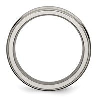 Chisel Titanium Satin and Polished 6mm Grooved Edge Band view 2