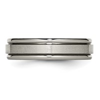 Chisel Titanium Satin and Polished 6mm Grooved Edge Band view 3