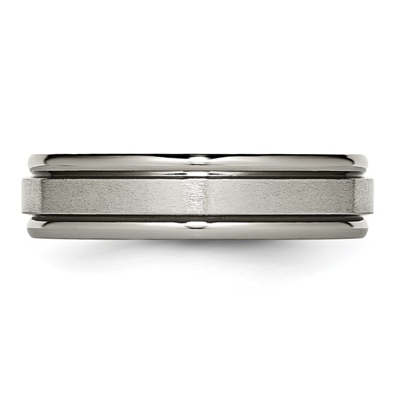 Chisel Titanium Satin and Polished 6mm Grooved Edge Band