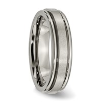 Chisel Titanium Satin and Polished 6mm Grooved Edge Band view 4