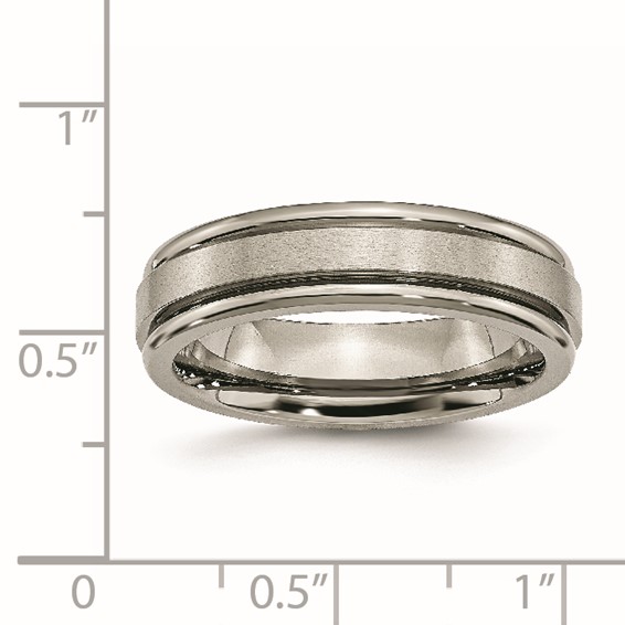 Chisel Titanium Satin and Polished 6mm Grooved Edge Band