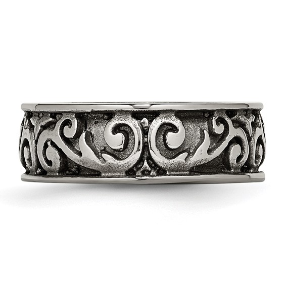 Titanium Grey Domed Lattice 8.0mm Band