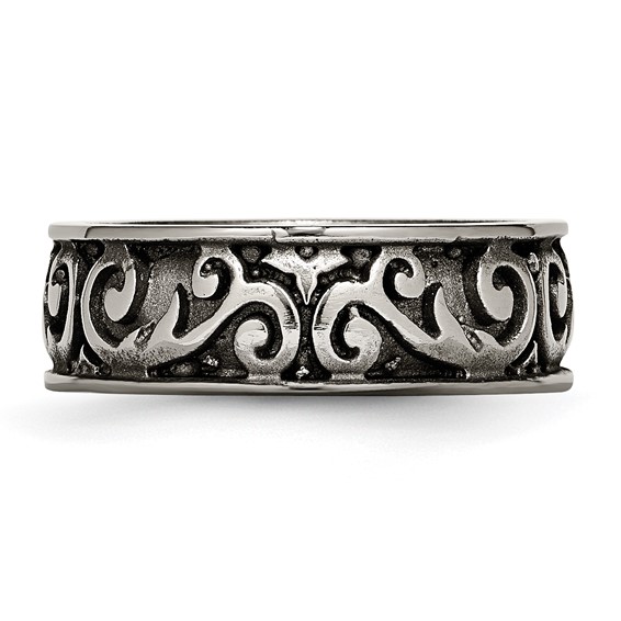 Titanium Grey Domed Lattice 8.0mm Band