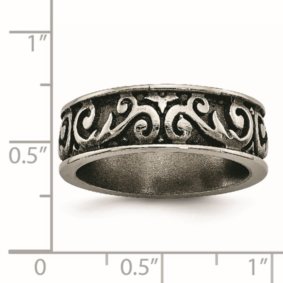Titanium Grey Domed Lattice 8.0mm Band