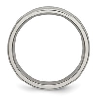 Titanium Polished Band with Grey Carbon Fiber Inlay 6mm view 2
