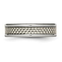 Titanium Polished Band with Grey Carbon Fiber Inlay 6mm view 3