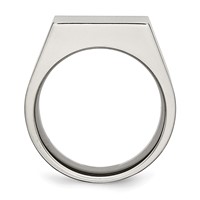Chisel Titanium Brushed and Polished Signet Ring view 2