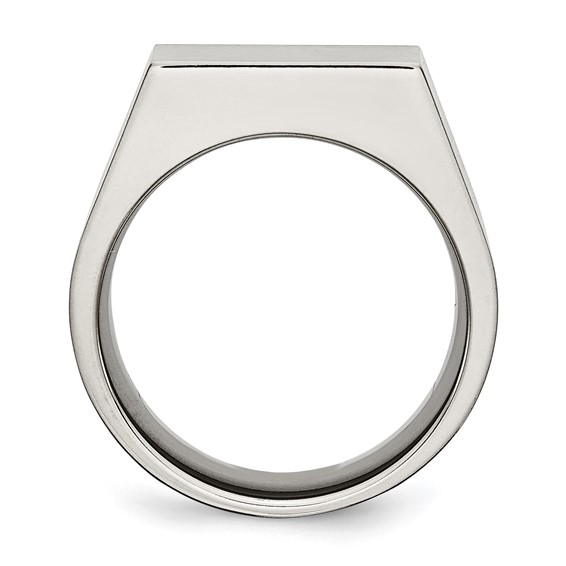 Chisel Titanium Brushed and Polished Signet Ring