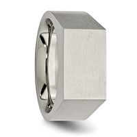 Chisel Titanium Brushed and Polished Signet Ring view 5