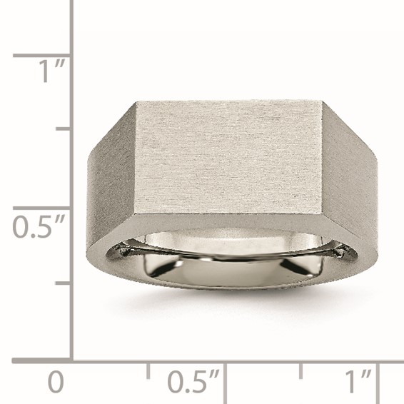 Chisel Titanium Brushed and Polished Signet Ring