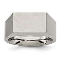 Chisel Titanium Brushed and Polished Signet Ring view 1