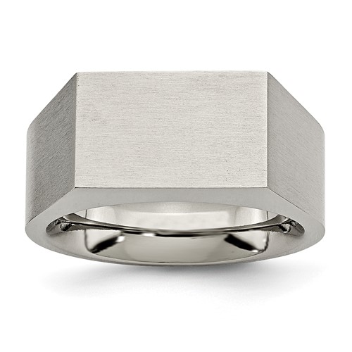 Chisel Titanium Brushed and Polished Signet Ring