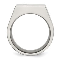 Chisel Titanium Polished CZ Signet Ring view 2