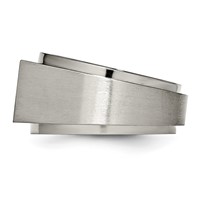 Chisel Titanium Brushed and Polished CZ Square Signet Ring view 3