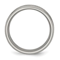 Chisel Titanium Brushed Center 8mm Ridged Edge Band view 2