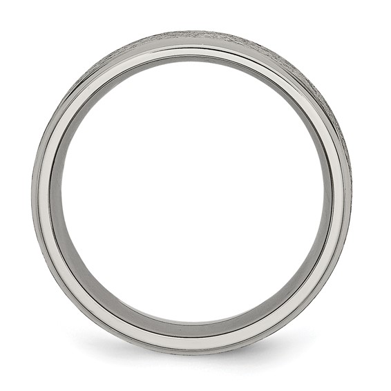 Chisel Titanium Brushed Center 8mm Ridged Edge Band