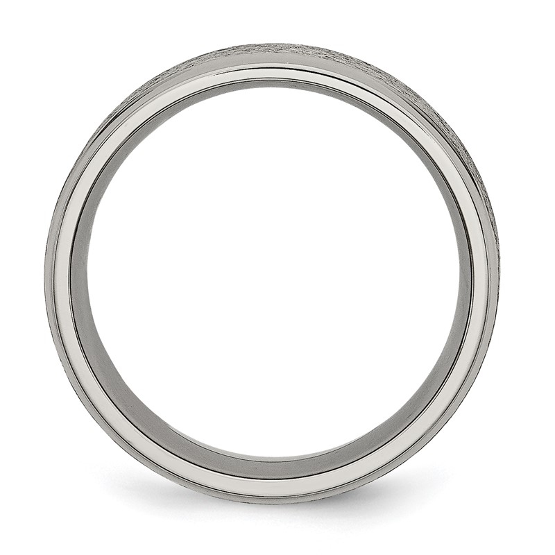 Chisel Titanium Brushed Center 8mm Ridged Edge Band