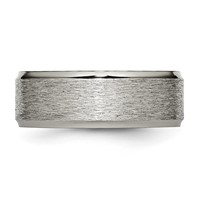 Chisel Titanium Brushed Center 8mm Ridged Edge Band view 3