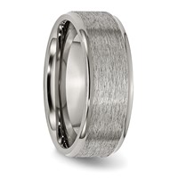 Chisel Titanium Brushed Center 8mm Ridged Edge Band view 4