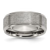 Chisel Titanium Brushed Center 8mm Ridged Edge Band view 1