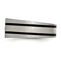 Chisel Titanium Brushed and Polished Black IP-plated CZ Signet Ring view 3