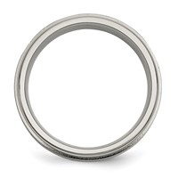 Chisel Titanium Brushed and Polished.05 Carat Diamond Rounded Edge 7mm Band view 2