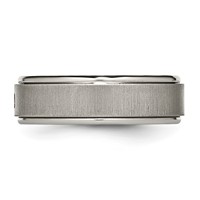 Chisel Titanium Brushed and Polished.05 Carat Diamond Rounded Edge 7mm Band view 3