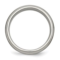 Chisel Titanium Polished 0.20 Carat Diamond Ridged Edge 7mm Band view 2
