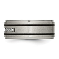 Chisel Titanium Brushed Polished and Enameled 0.25 Carat Diamond 9mm Band view 3