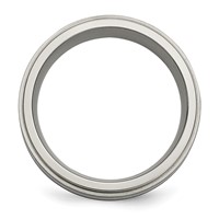 Chisel Titanium Brushed Polished and Enameled 0.5 Carat Diamond 9mm Band view 2