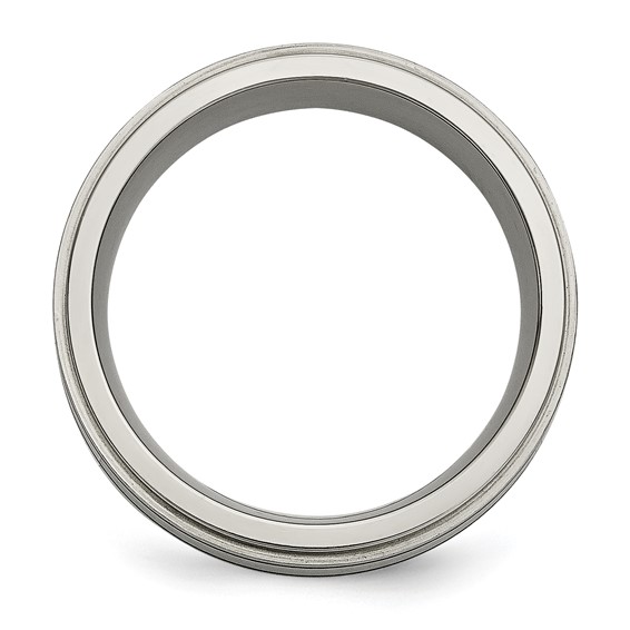 Chisel Titanium Brushed Polished and Enameled 1/2 Carat Diamond 9mm Band