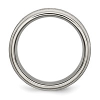 Chisel Titanium Brushed Center 8mm Ridged Edge Band view 2