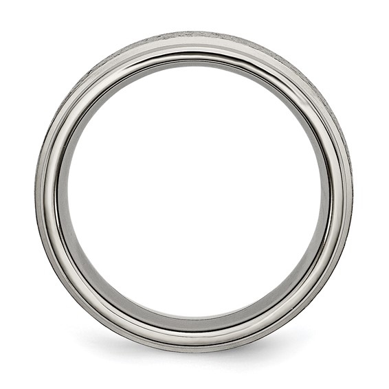 Chisel Titanium Brushed Center 8mm Ridged Edge Band
