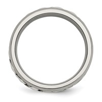 Chisel Titanium Band with Sterling Silver Inlay Polished 1pt Diamond 7mm view 2