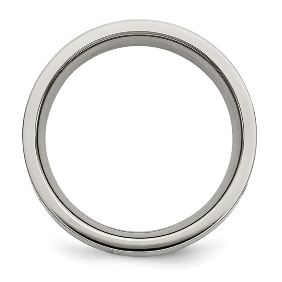 Titanium Polished 1/2 ct tw. Diamond 6mm Band