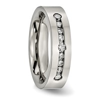 Titanium Polished 0.50 Ct Tw. Diamond 6mm Band view 5