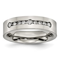 Titanium Polished 0.50 Ct Tw. Diamond 6mm Band view 1